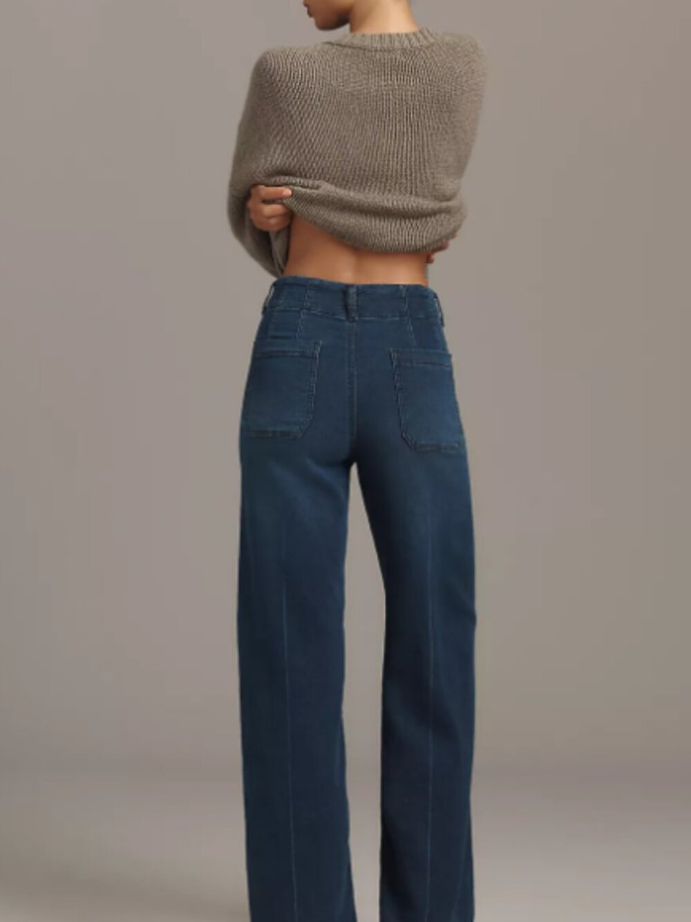 Maeve The Colette Knit Jeans, Full Length, Dark Denim, Gently Worn, Size 34 - Picture 2 of 7